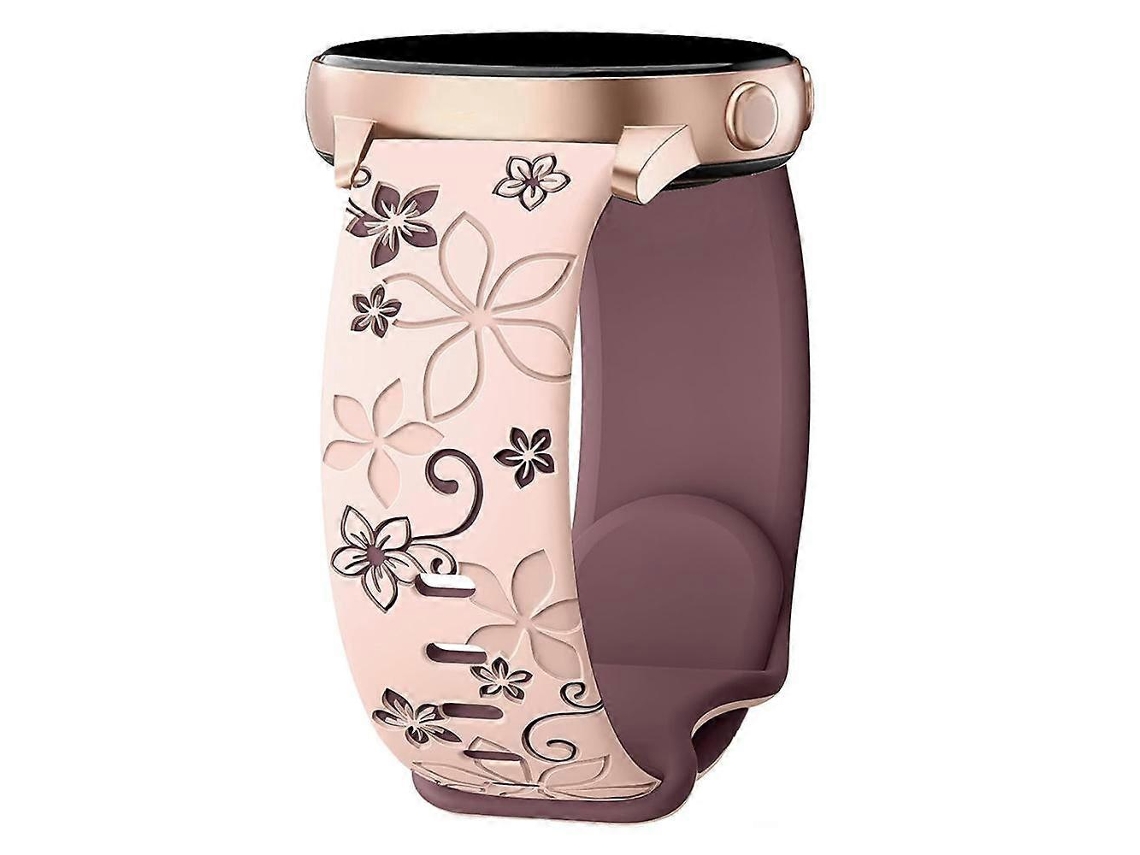 Pulseira De Silicone Bicolor Com Relevo De Bauhinia, 20 Mm