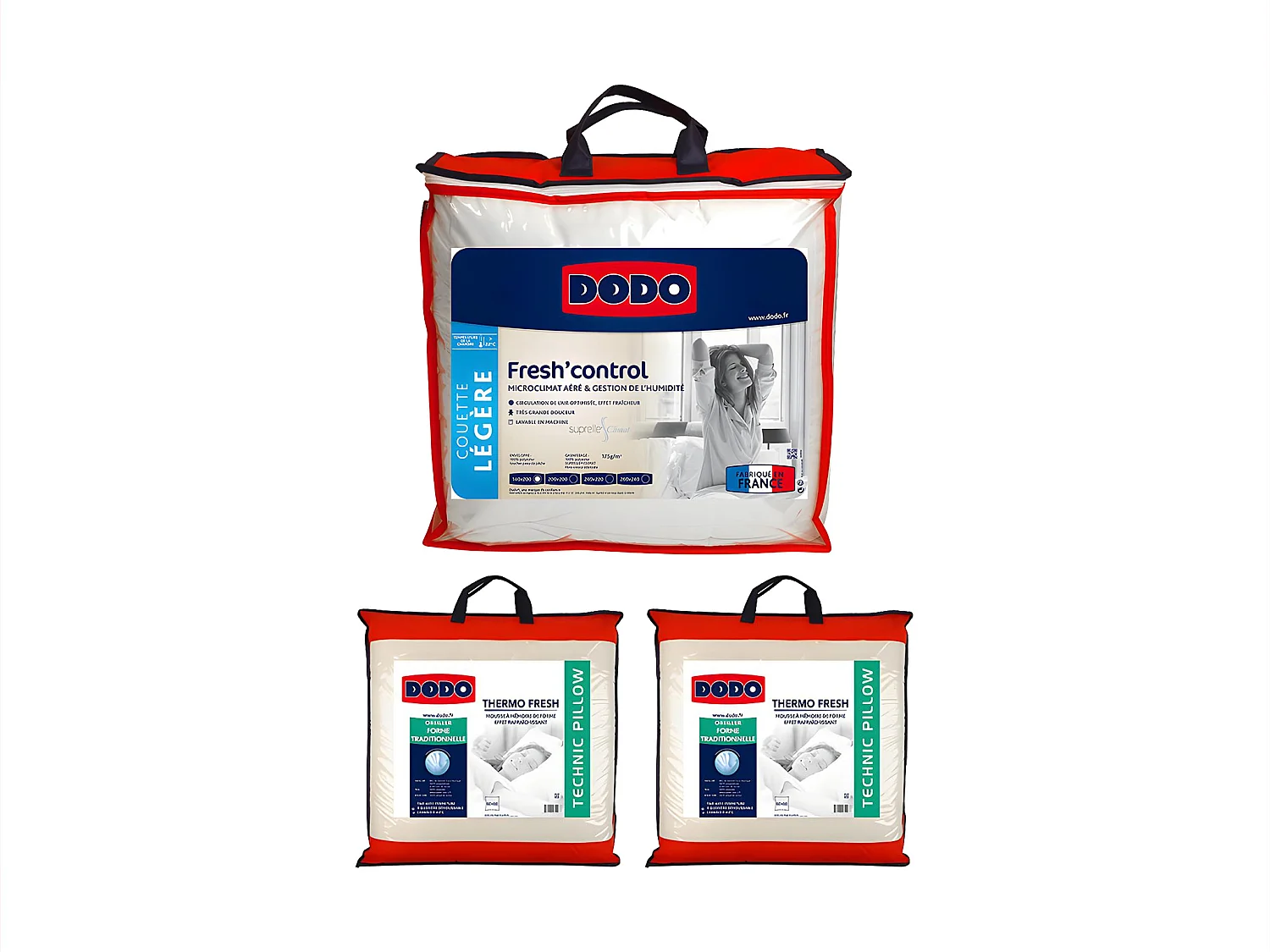 Edredão Fresh Control DODO (Branco - Tecido e veludo - 240x220x5 cm)
