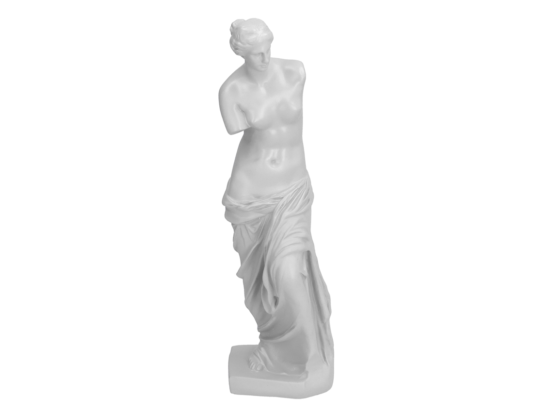Figura Mini Deusa Braço Quebrado Ornamento Mesa Branco