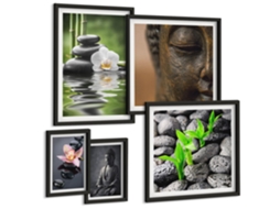 Quadros Decorativos Para Parede Farol, Dançarina Abstrata Moldura Preta Quadros Para A Sala De Estar Espelharte (conjunto De 5 Imagens)