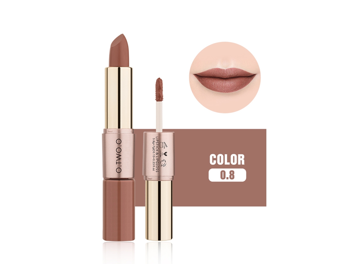 Labial Mate 2 En 1 Brillo Labial Bálsamo Hidratante De Larga Duración Maquillaje Cosmético (8)