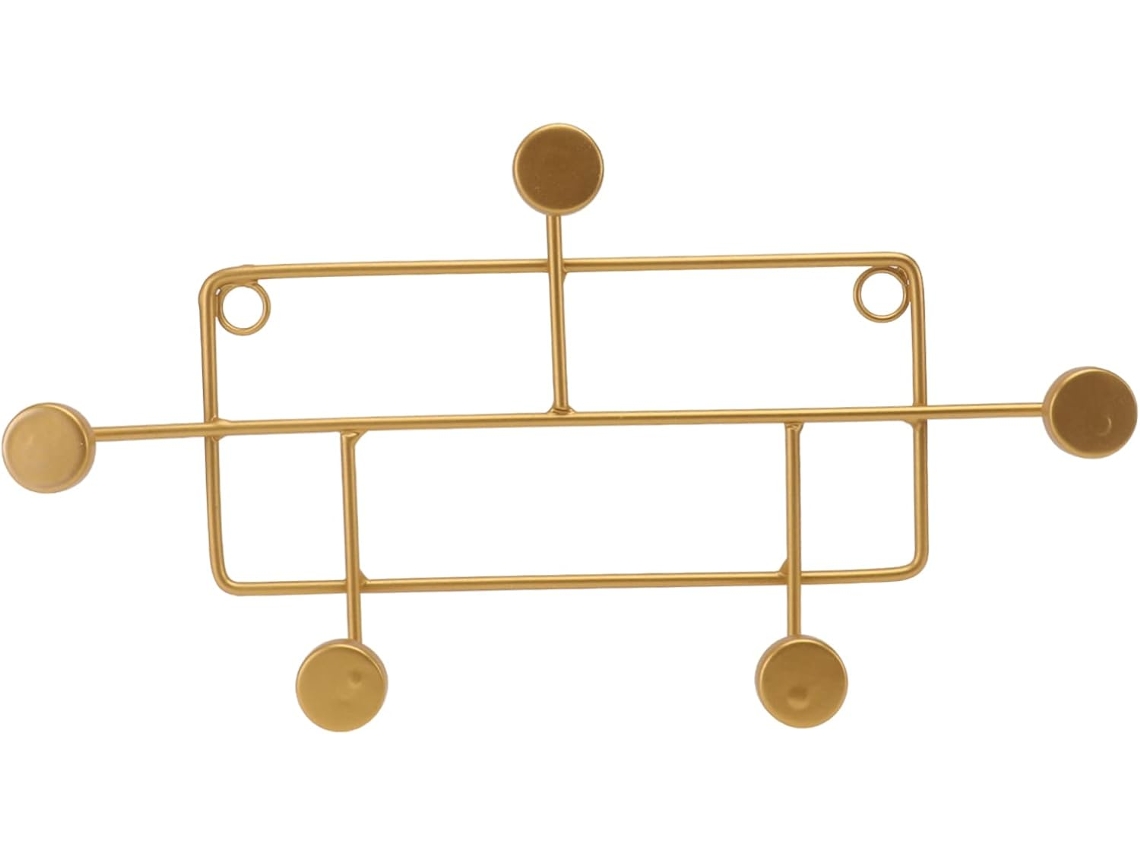 Cabide De Ferro Dourado, Conjunto Com 1 Unidade, Formato Geométrico