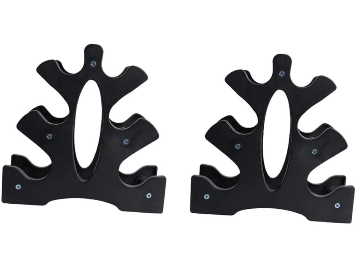 Suporte para Halteres Besportble de 2 Peças, Pp Preto, Design Tripé, 3 Níveis, Antiderrapante, Protege o