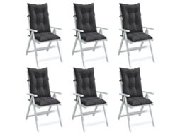 Vidaxl Almofadões Para Cadeiras Altas 6 Pcs Mesclado Tecido Antracite