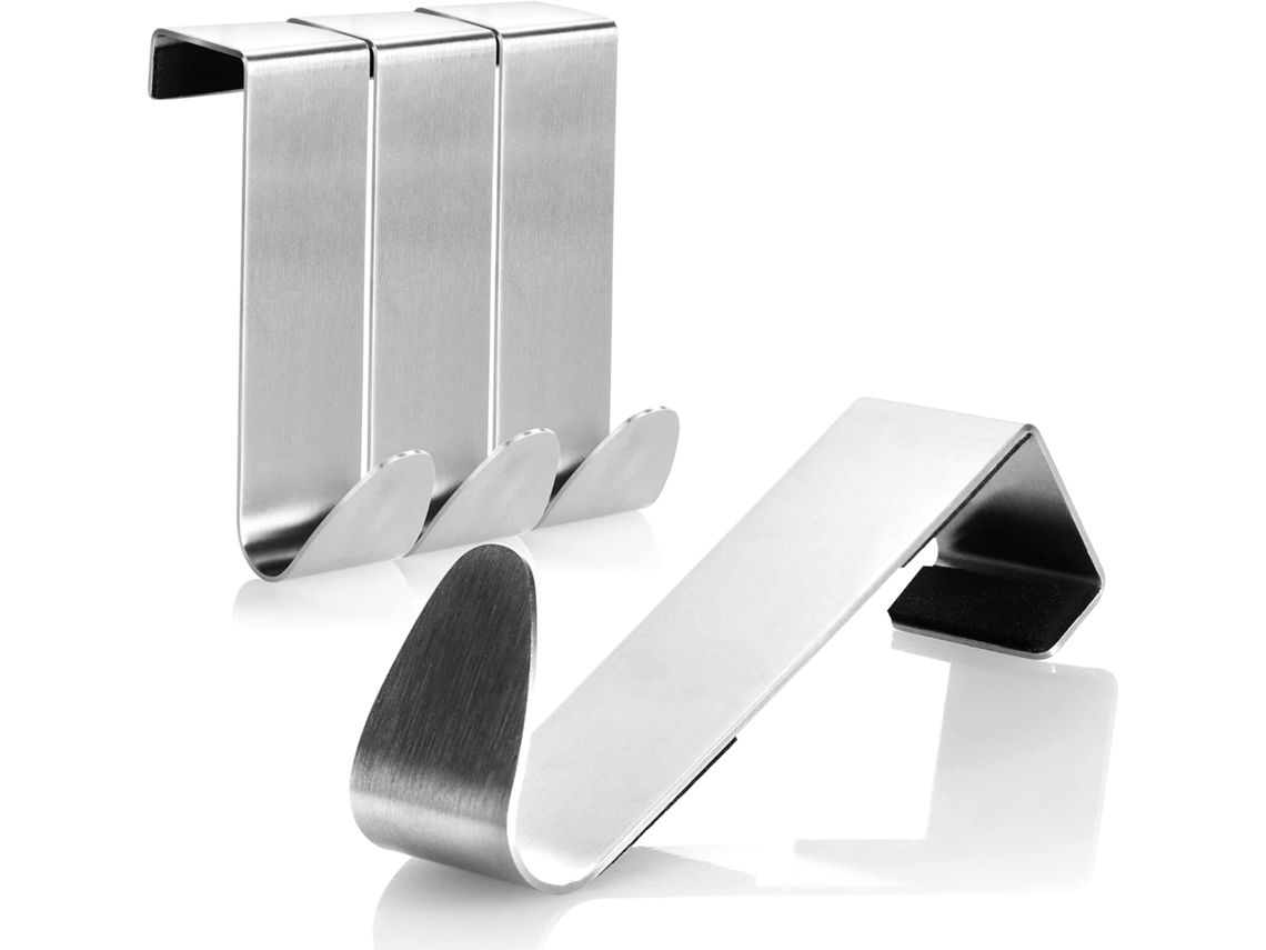 Conjunto De 4 Ganchos De Porta Em Aço Inoxidável - Ganchos Para Roupa Com Proteção De Espuma