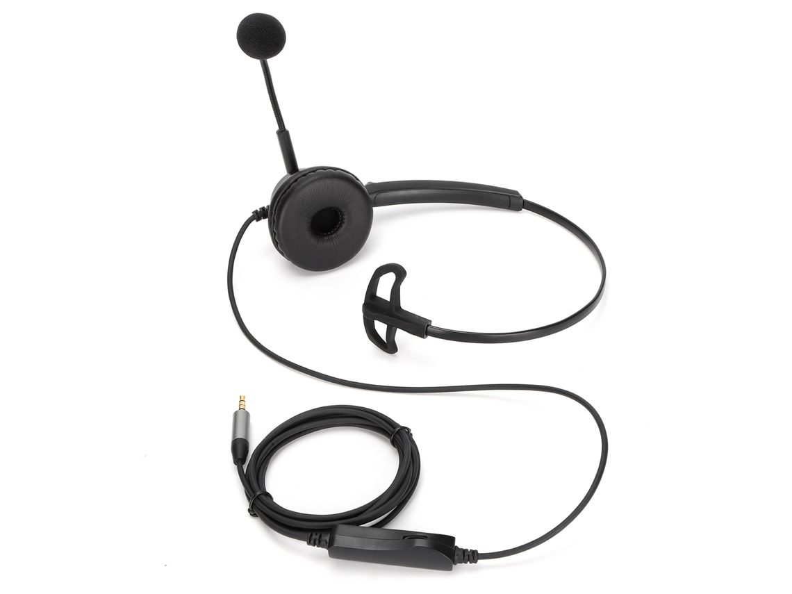 Fone De Ouvido Mono Para Telefone Com Controle De Volume E Microfone, Plug 3.5mm Para Smartphone Tablet Empresarial