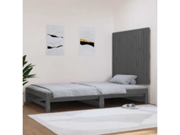 Vidaxl Cabeceira De Parede 108x3x90 Cm Madeira De Pinho Maciça Cinza