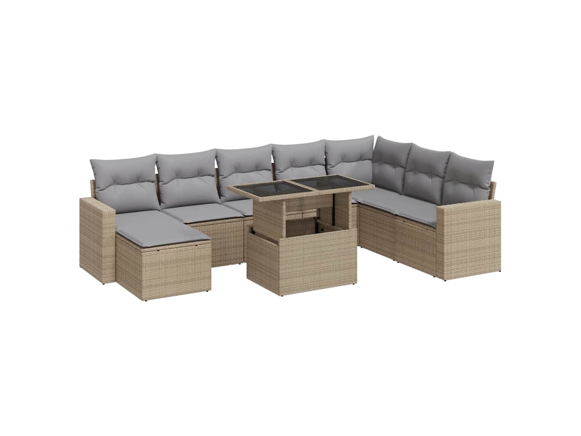 Garden Sofa Set, Garden Sofa Sets Vidaxl Bege Rattan / Vime (n/a)