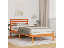 Vidaxl Estrutura Da Cama Com Cabeceira Marrom Cera 80 X 210 Cm