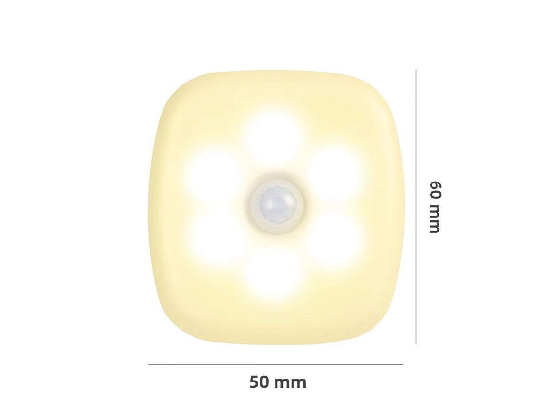 (1 Luz Quente) Luz Noturna Led Sem Fio Com Sensor De Movimento, Plugue Padrão Europeu
