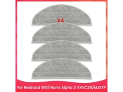 Conjunto De 4 Panos De Limpeza Para Aspirador De Pó Redroad G10 E Viomi Alpha 3 Vxvc25/mjstp - Peças De Reposição_glo