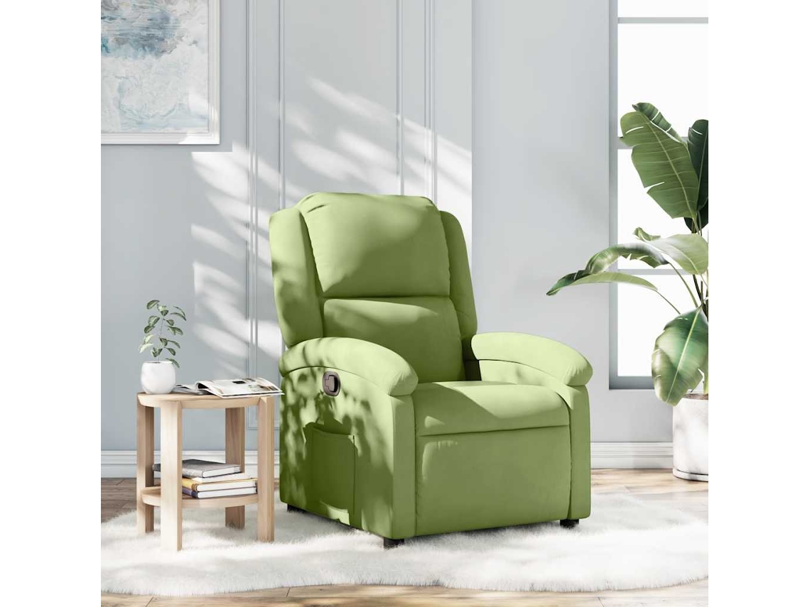 Vidaxl Poltrona Reclinável Veludo Verde-claro