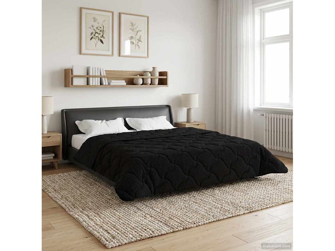 Vidaxl Duvet De Ano Inteiro Colchonete Preto 220 X 240 Cm