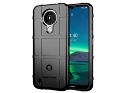 Capa Textura Grade Quadrada Para Nokia Nokia 1.4 Pele Sintética Preto