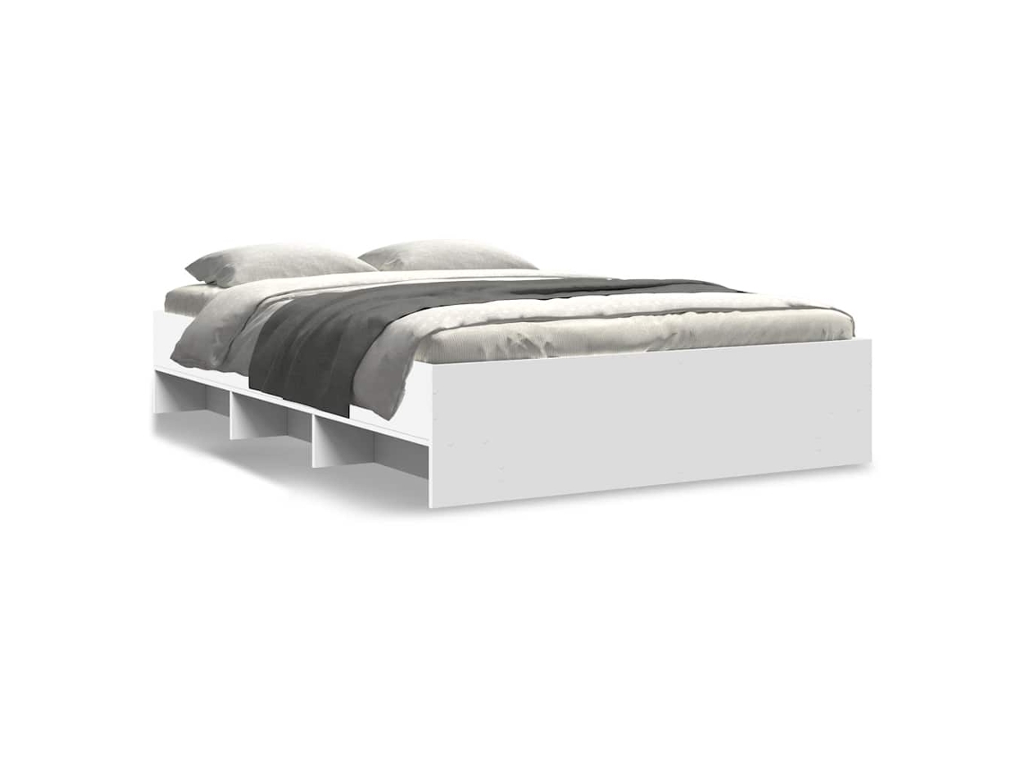 Bed Frame, Bed Frames Vidaxl Branco Madeira Processada (120 X 200 Cm)