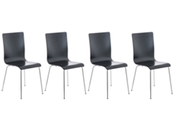 Conjunto de 4 cadeiras de sala de espera PEPE preto CLP
