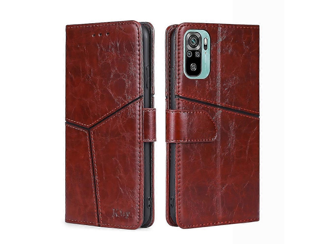 Capa De Celular Dobrável Horizontal Em Couro Com Costura Geométrica Para Xiaomi Redmi Note 11 Se (índia) / Poco M5s 4g