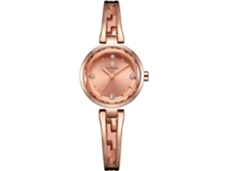 Lurelia Relógio Feminino, Detalhes Com Strass, Aço Inoxidável, Resistente À Água, Rosa Ouro