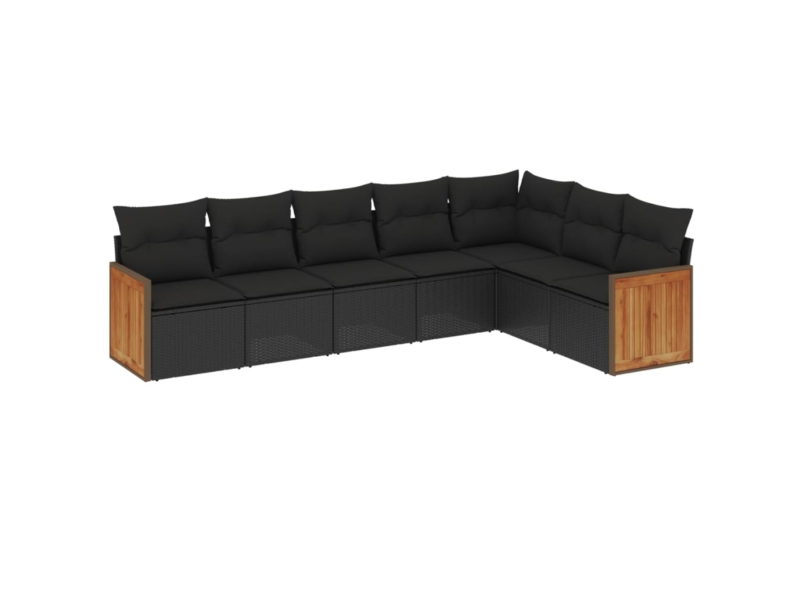 Garden Sofa Set, Garden Sofa Sets Vidaxl Preto Rattan / Vime (n/a)