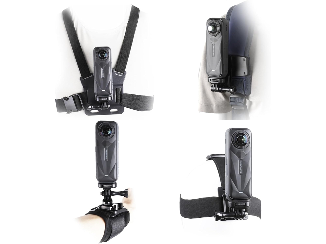 Kit De Acessórios Para Insta 360 X5 X4 X3 X2 (modelo Mais Recente 2025): Suporte Peito, Alça Cabeça, Clipe Mochila, Pulso E Rotaçã-aquaforge