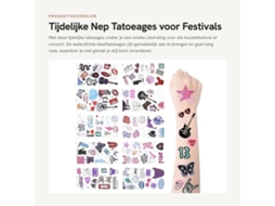 Tatuagens Temporárias - 10 Unidades - Impermeáveis - Tatuagens Falsas - Para Adultos - Festival De Música - Desenhos Coloridos - Tatuagens Falsas