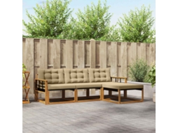 Vidaxl Conjunto De Sofás Para Exterior 4 Unid. Natural E Bege