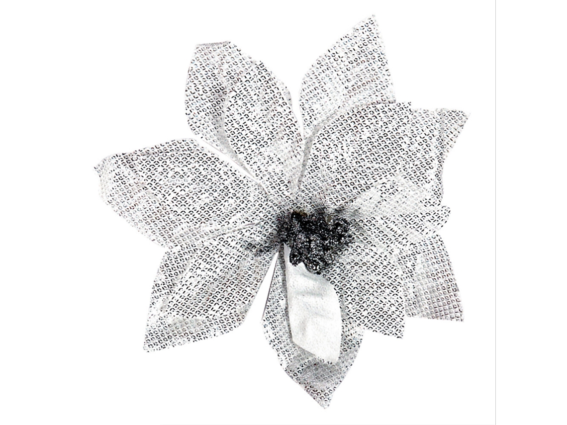 Flores Artificiais Prata Natal 16cm