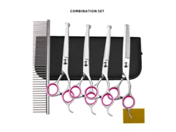 Kit De Tesoura De Corte Cabelo, 7pcs Ferramenta Profissional Para Corte De Cabelo, Para Cabeleireiros Ou Uso Doméstico (rosa) Cuich