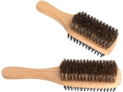 Escovas De Cabelo Com Cerdas Javali E Madeira Seringueira, Conjunto De 2, Dupla Face, Escovação E Alisamento Suaves Para