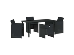 Maison Exclusive - Conjunto De Jantar Para Jardim Com Almofada 5 Pcs Preto Vime Pe
