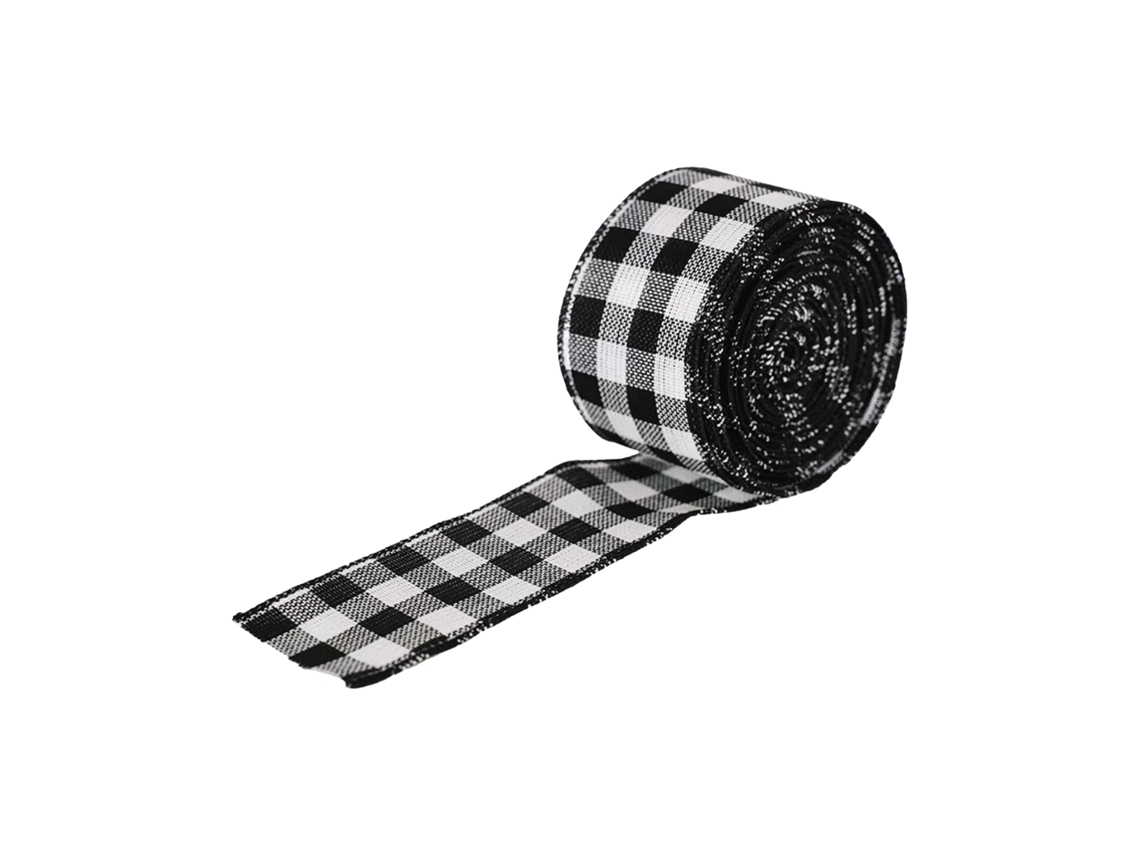 Laxiscreed Fita De Verificação Preto E Branco Para Decoração De Natal, 6 Metros