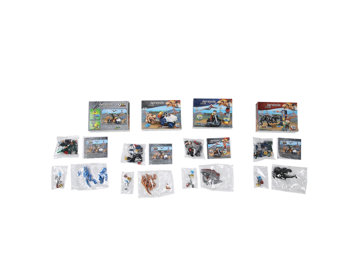 Ats 4 Caixas/conjunto Blocos de Brinquedo de Dinossauro Colorido Partículas Pequenas Blocos de Construção Quebra cabeça Diy