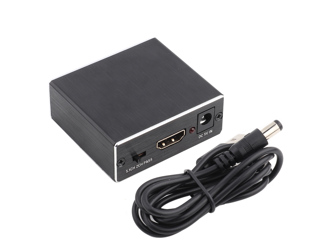 Aetheria divisor de Áudio Hdmi Analógico 4k Conversor Fibra Óptica Alumínio Preto