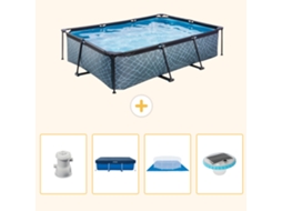 Exit-toys Piscina Exit Retangular - Efeito Pedra - 300x200x65 Cm - 5-peças S248