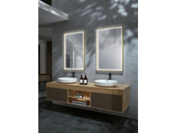 Espelho com Luz Led Anti-Embaciamento em Ouro Mate Sensor On/Off 80 X 80 MICE COLLECTION