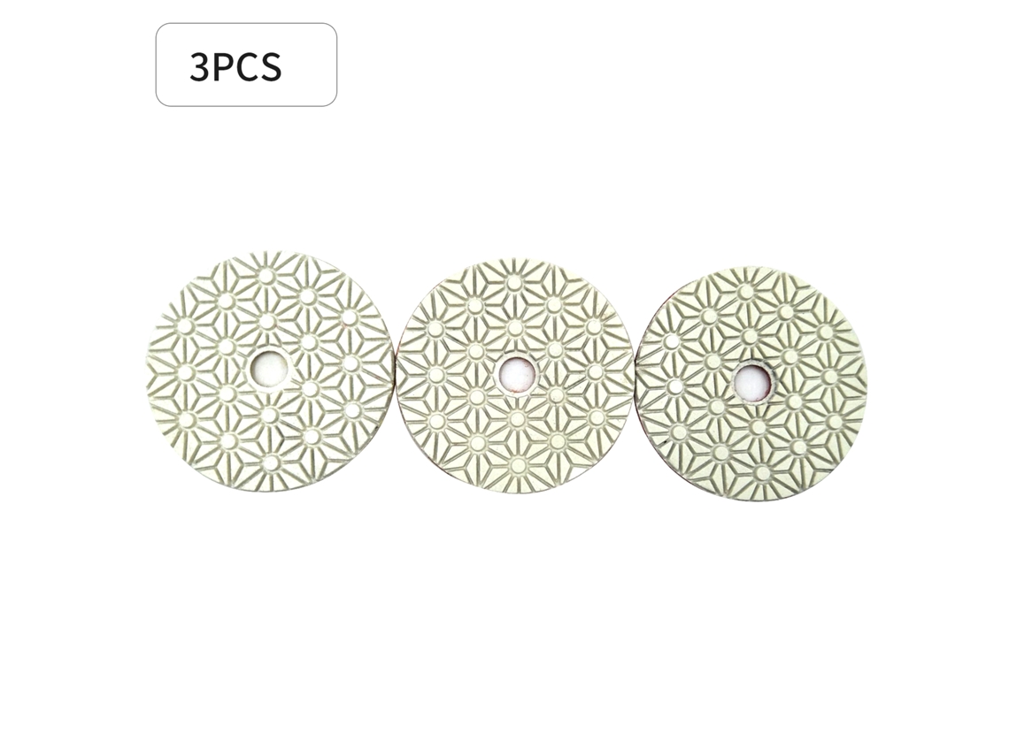 3pcs Disco De Polimento De 4 Polegadas (100mm) Seco/úmido 3 Etapas Ferramenta Para Granito, Mármore E Concreto Cor Aleatória