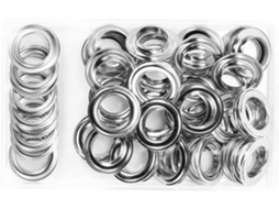 Ilhós, Conjunto De Ilhós Grandes 20 Mm Para Lona, Metal Prateado