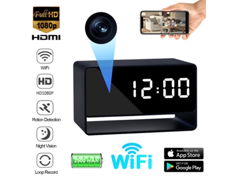 Mini Relógio Despertador Com Câmera Hd 1080p, Sem Fio, Wi Fi, Aplicativo, Infravermelho, Visão Noturna, Dvr, Detecção De Movimento Viewleaf