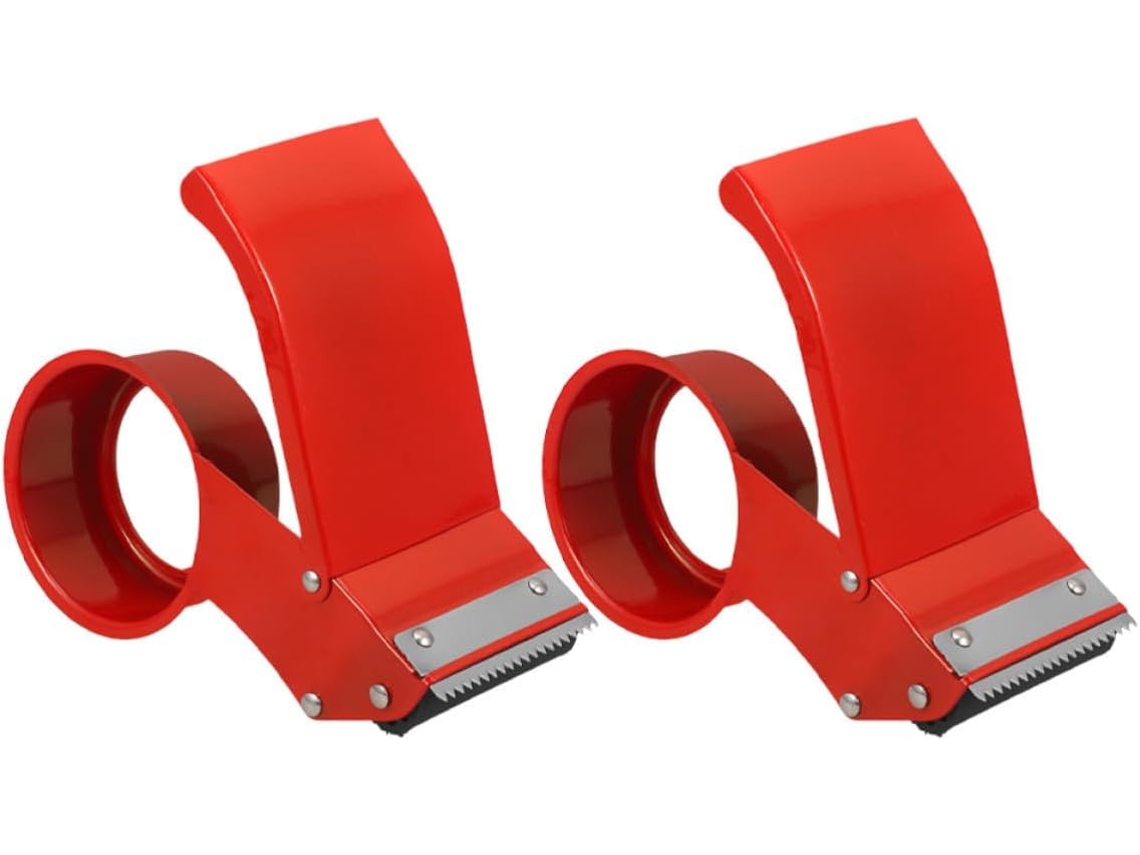 Dispensador manual de adesivo Vanzack na cor vermelha Ferro, 2 unidades, portátil e prático para embalagens e transporte.