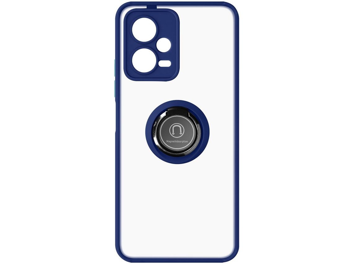 Capa Xiaomi Redmi Note 12 5g Com Anel De Metal Bi-material Azul