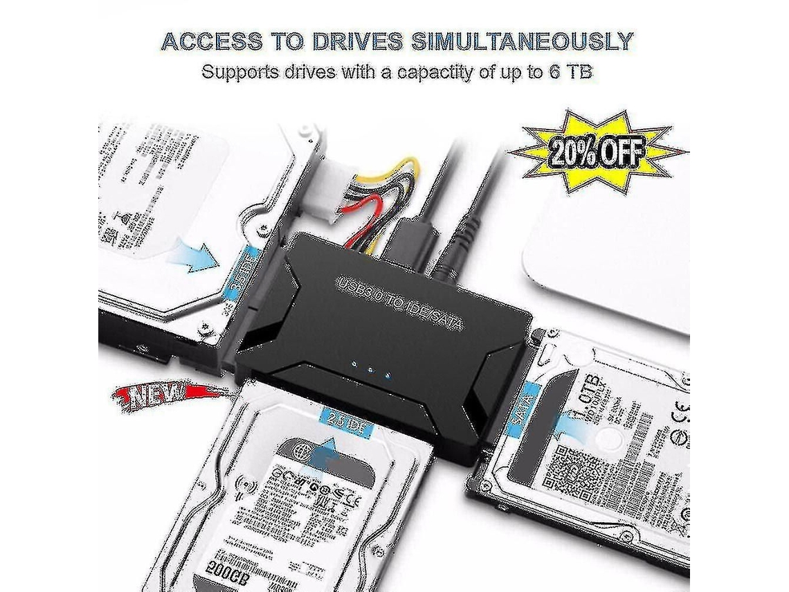 Cabo adaptador de recuperação Zilkee USB 3.0 para SATA/IDE | S/MARCA