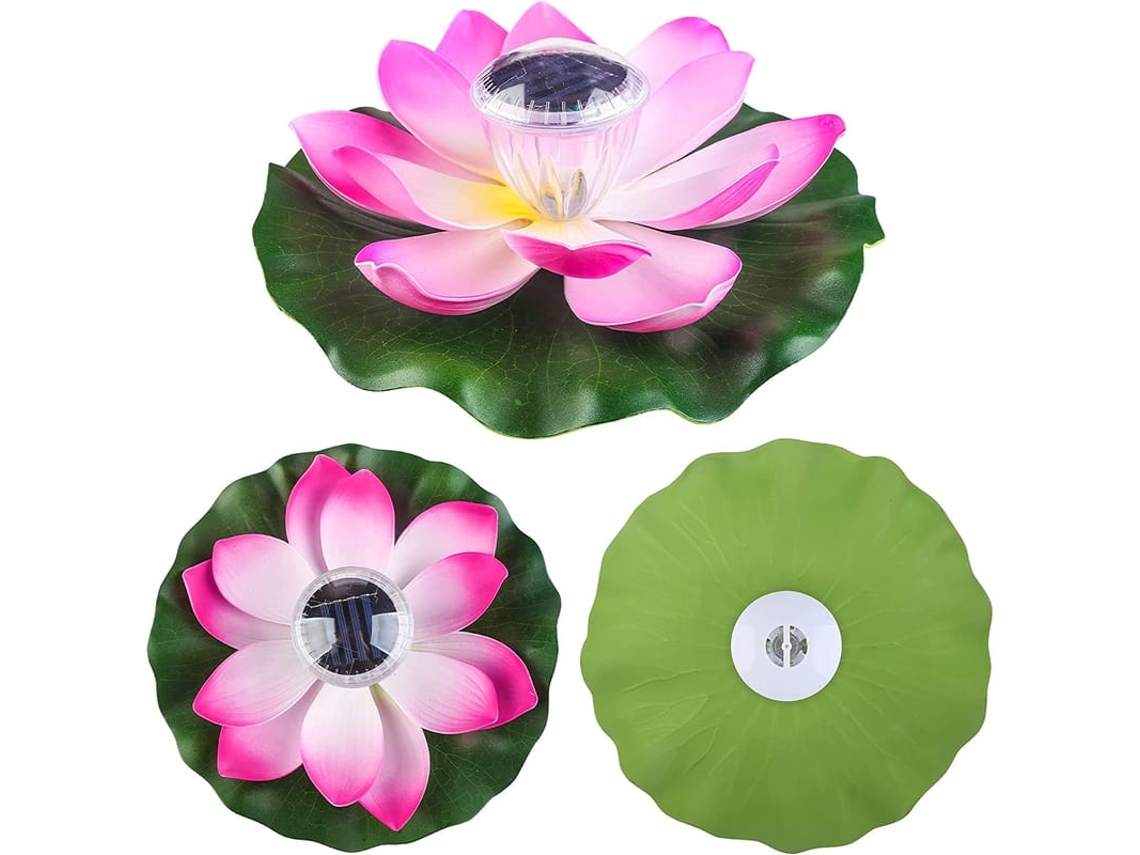 Luz Flutuante De Piscina Solar, Luz De Lago De Flor De Lótus Com Mudança De Cor Para Decoração (rosa)