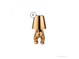 Lâmpada De Mesa Pensador Homem Dourado Pequena Luz Noturna Led Resina Sensor Táctil Recarregável Decoração Barra Dormitório E