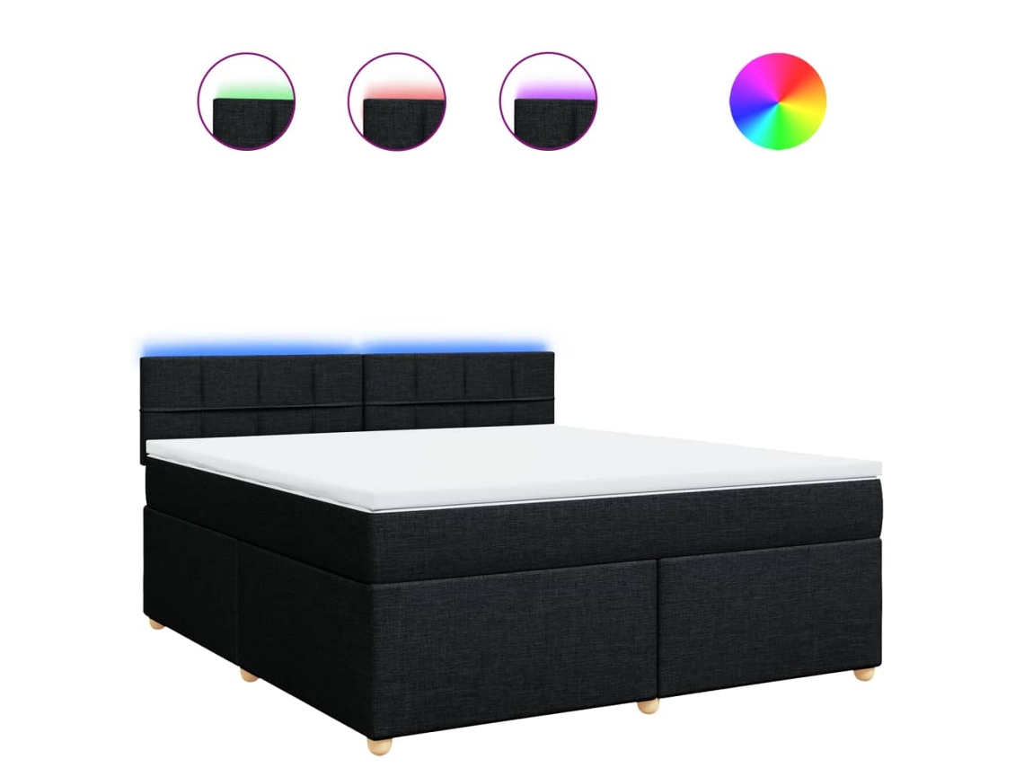 Box Spring Bed, Box Spring Beds Vidaxl Preto Tecido (180 X 200 Cm)