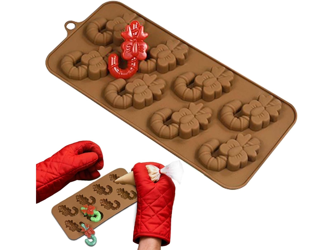 Moldes De Natal Com 8 Cavidades, Material Artesanal Reutilizável