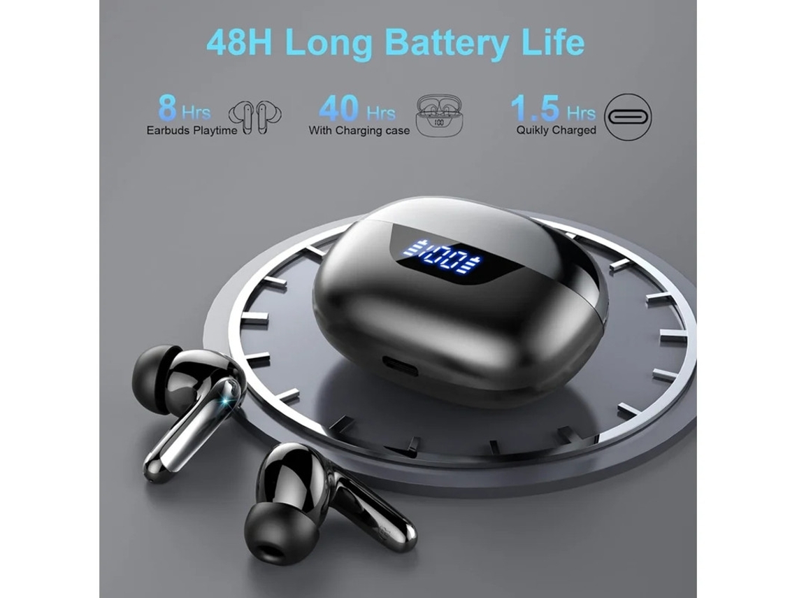 Auscultadores Sem Fios Auscultadores Bluetooth 5.3 Com Microfone Com Cancelamento De Ruído 4 Enc Mini Auscultadores Sem Fios Em Graves Bestvite