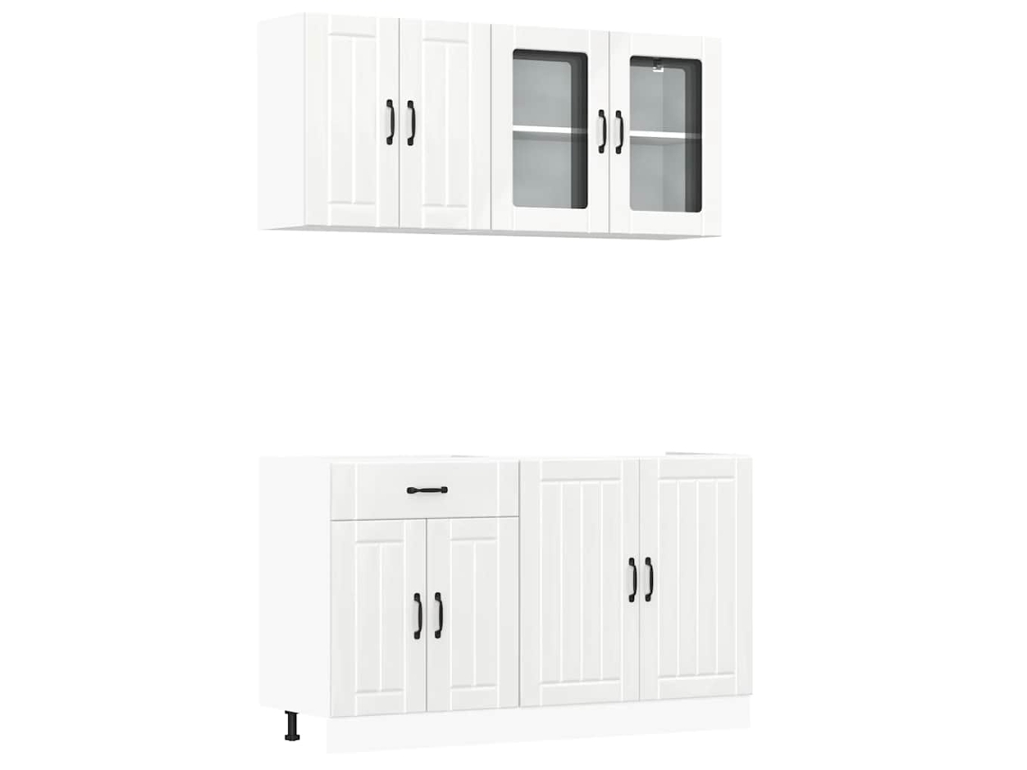 Kitchen Cabinet Set, Kitchen Cabinet Sets Vidaxl Branco Madeira Processada (n/a)