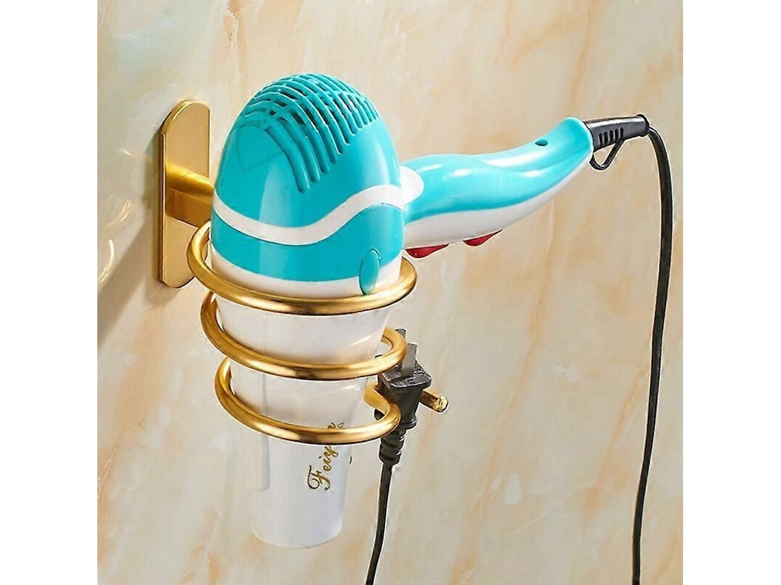 Suporte Para Secador De Cabelo De Parede, Em Aço Inoxidável, Sem Necessidade De Furar A Parede (1 Peça).