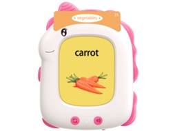 Leitor De Cartões Infantil Com 112 Cartões Dinossauro Unicórnio Brinquedo Educativo Sfushos (inglês Rosa)