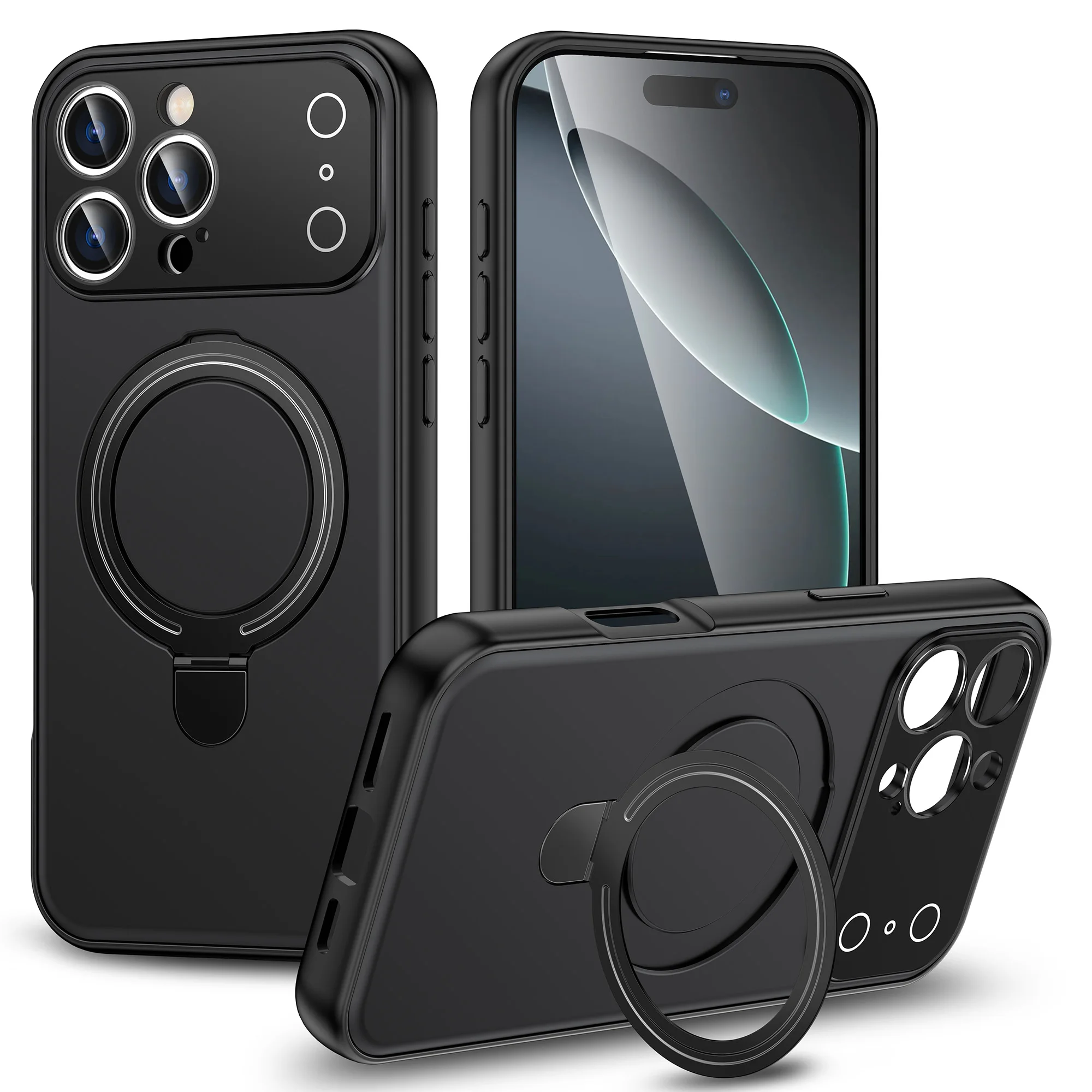 Capa Dobrável Com Suporte Magnético Para Iphone 13 Pro Max (preta), Compatível Com Carregamento Sem Fio.